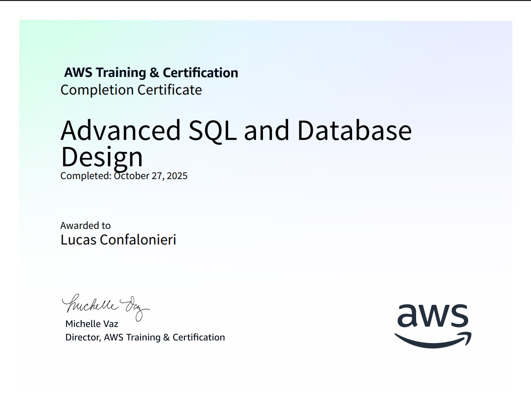 Advanced SQL & Database Design - AWS Training & Certification